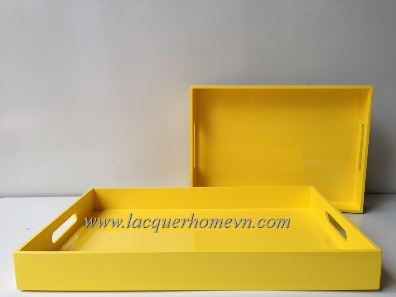 Resin lacquer serving tray